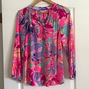 Lilly Pulitzer Elsa silk blouse XS